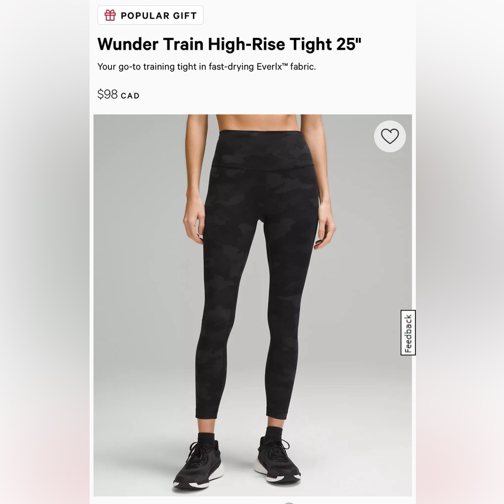 Lululemon Wunder-Train Highrise Tight 25”